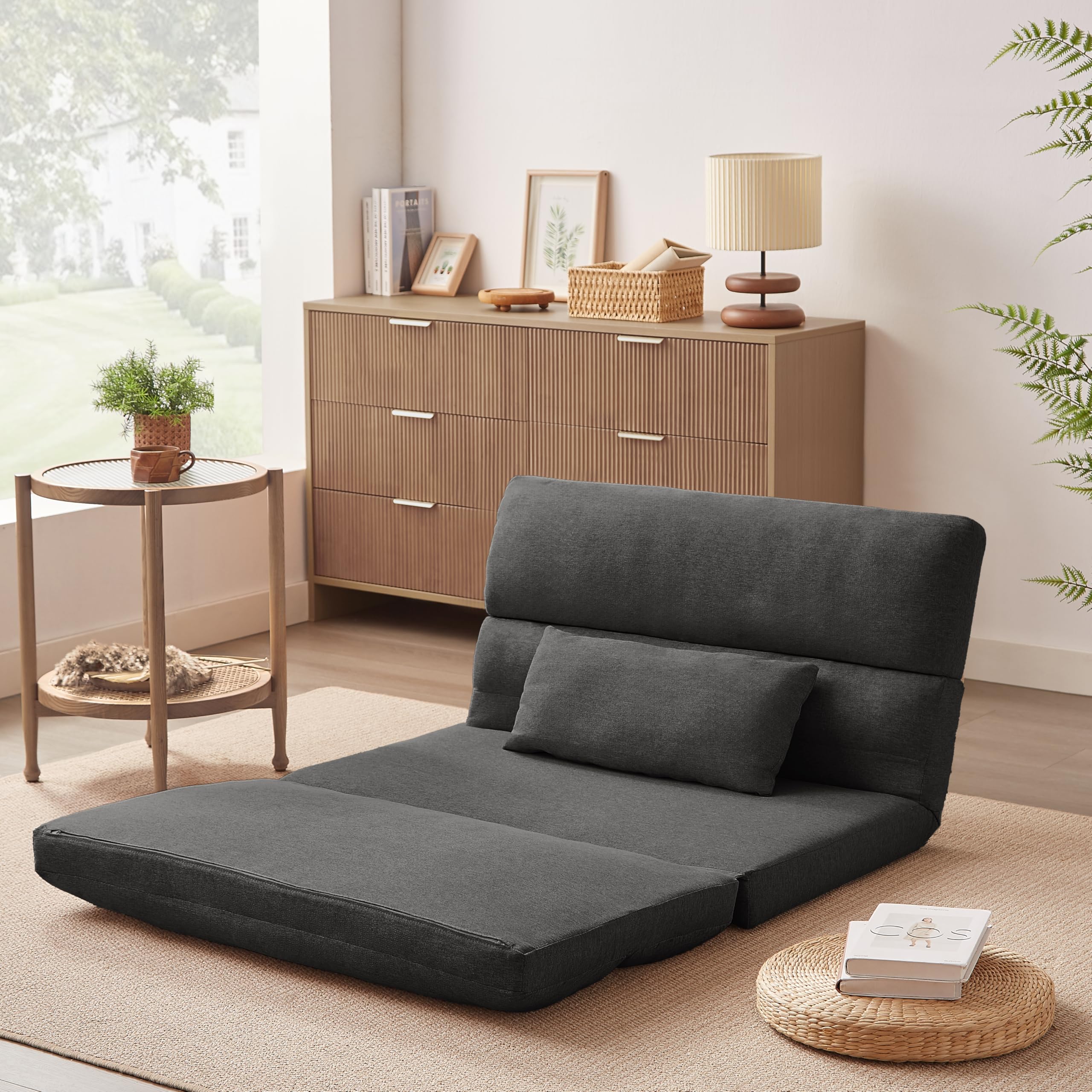 Amazon｜Jujwooo 折りたたみ ソファベッド 座椅子 幅103cm 2人掛け